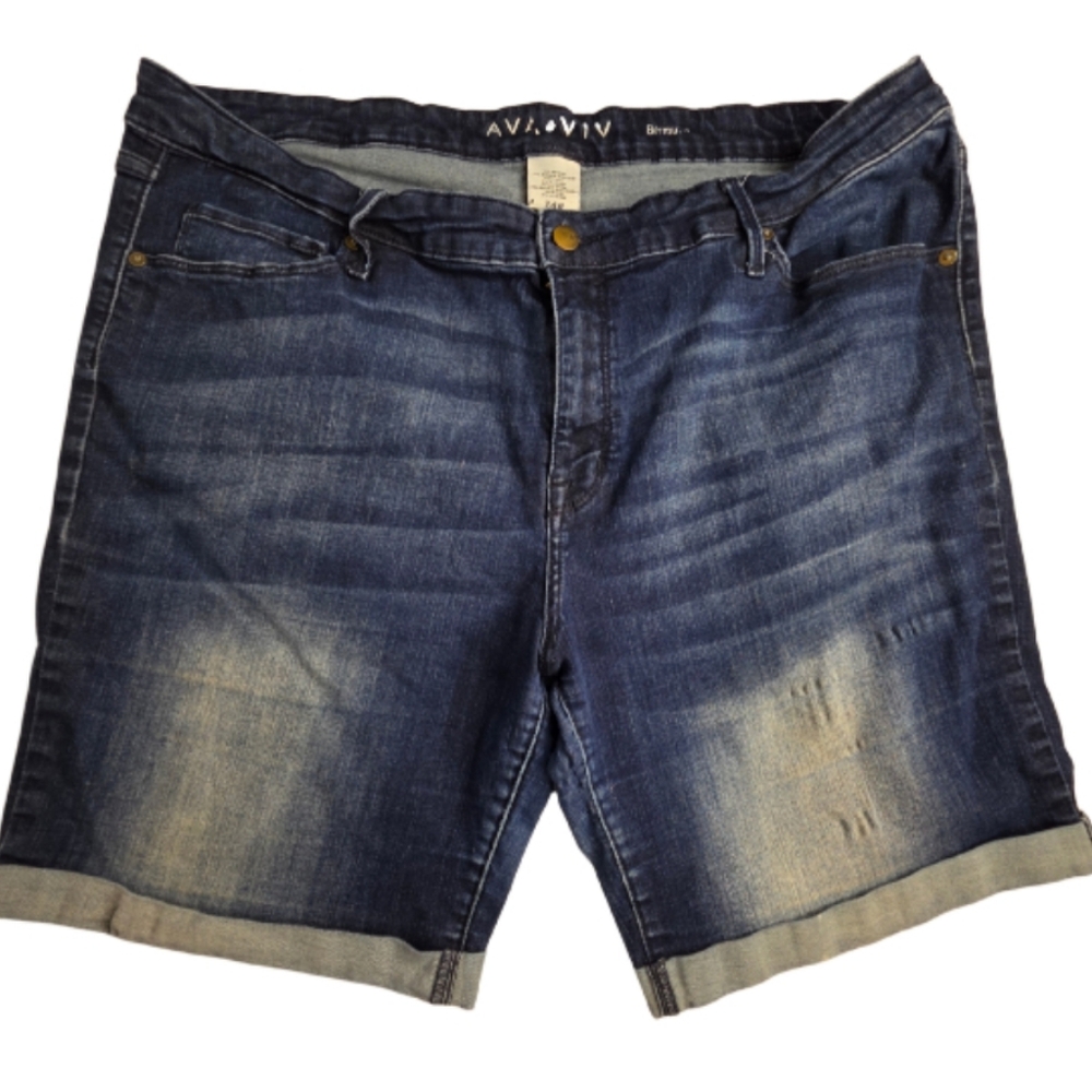 Ava & Viv 24W Bermuda Denim Shorts Stretch Summer Casual AT-2491